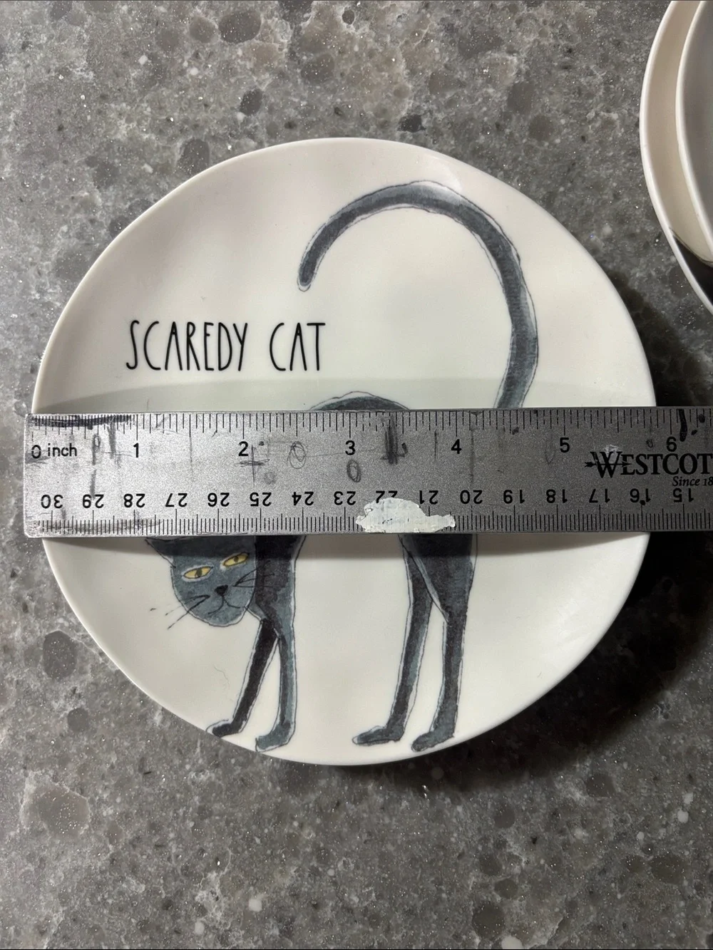 Rae Dunn Halloween Ceramic Plate Set - White, Orange, Black, Purple